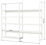 Hoppekids Storey Shelf - 2 seksjoner w. 8 hyller - 100 cm