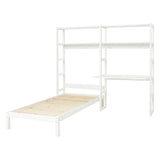 Hoppekids Storey Shelf - 2 seksjoner m/4 hyller, skrivebrett og seng