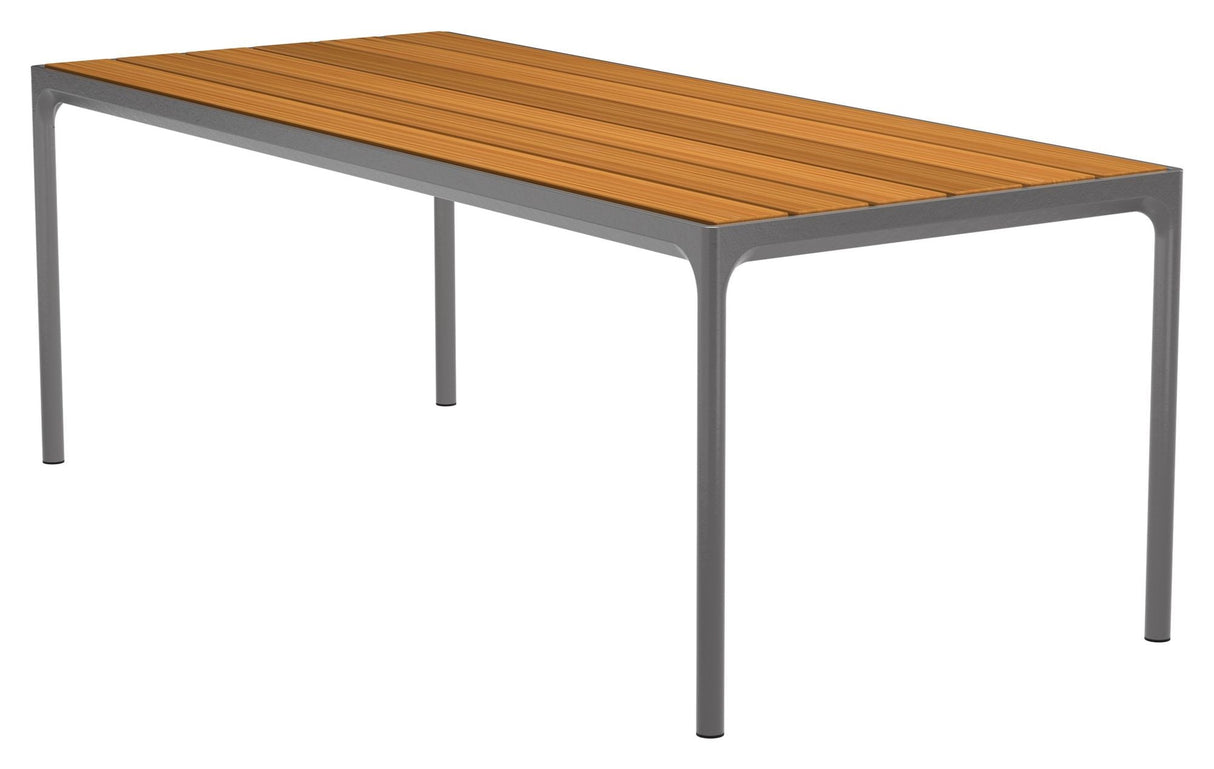 Houe, Four Garden Table 210x90, Dark Grey/Bamboo