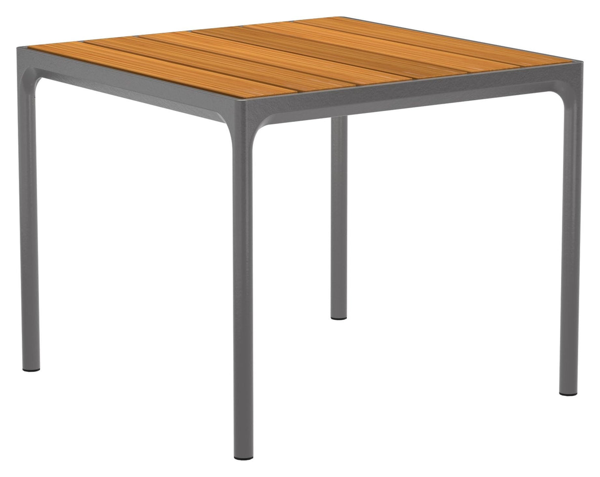 Houe, Four Garden Table 90x90, Dark Grey/Bamboo