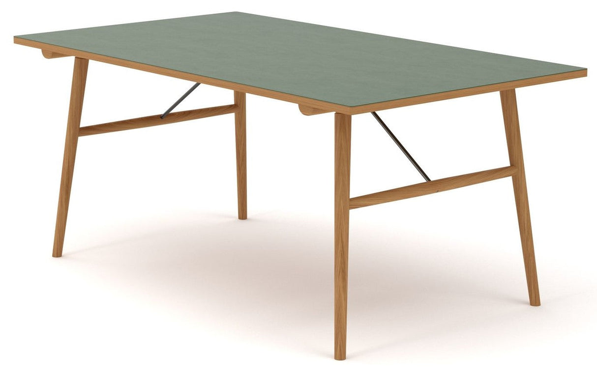 Hekla Dining Table 168cm, Green Linoleum, Oak