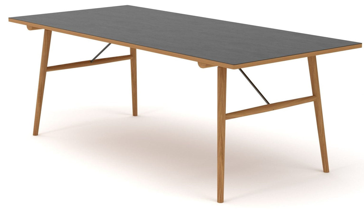 Hekla Dining Table 208cm, Black Linoleum, Oak