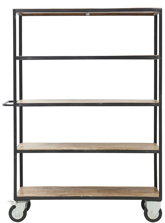 Huslege høyt rack w. 4 hjul natur/svart