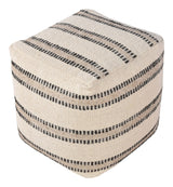 Bally Pouf, håndvevd off-white/cola grå, 40x40x40