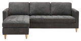 Firenze Sofa w. Bevegelig sjesel lang, mørkegrå w. Natur treben