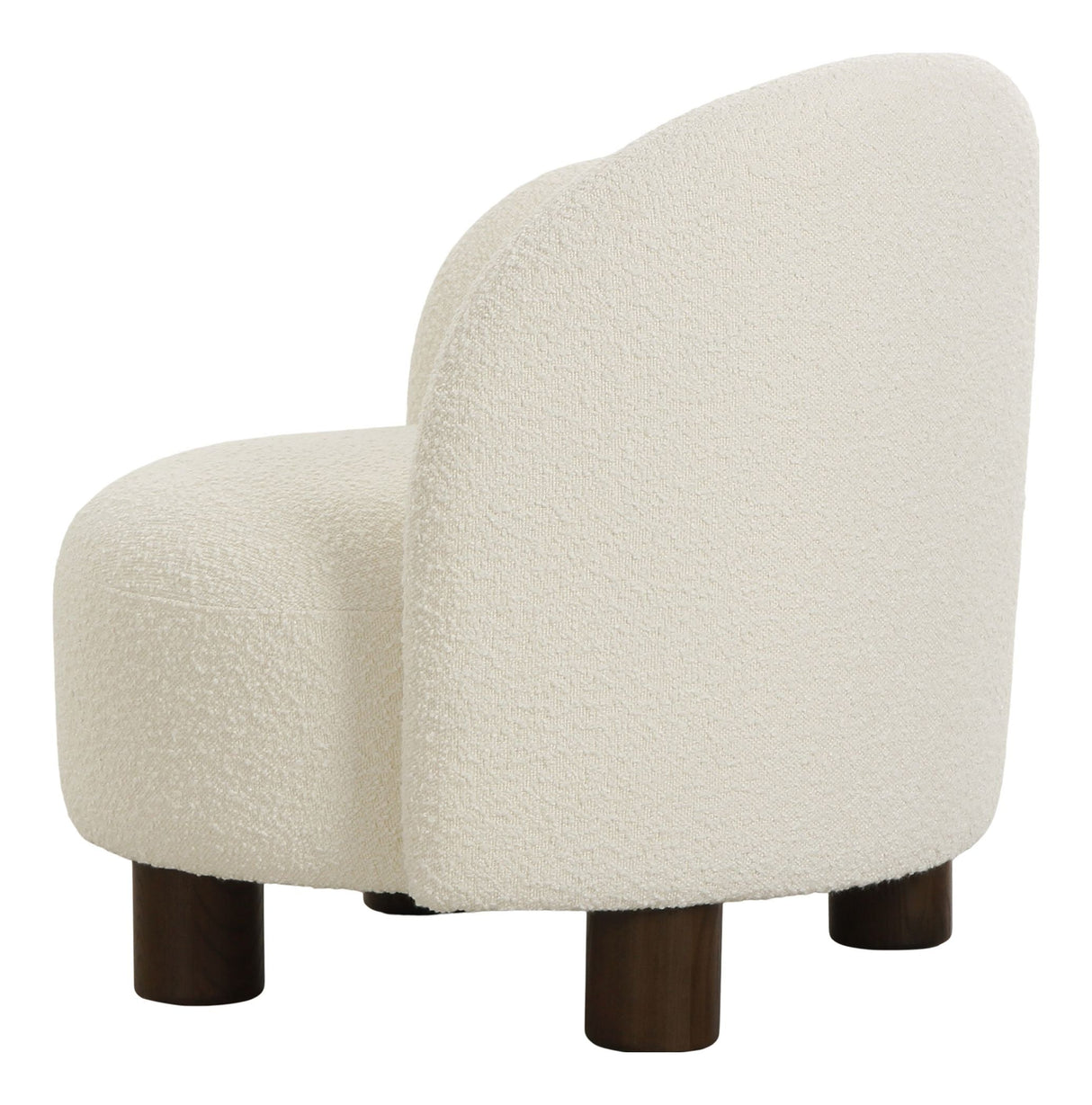 Honolulu Lounge Chair, Bouclé, Right-Onching, Round, White