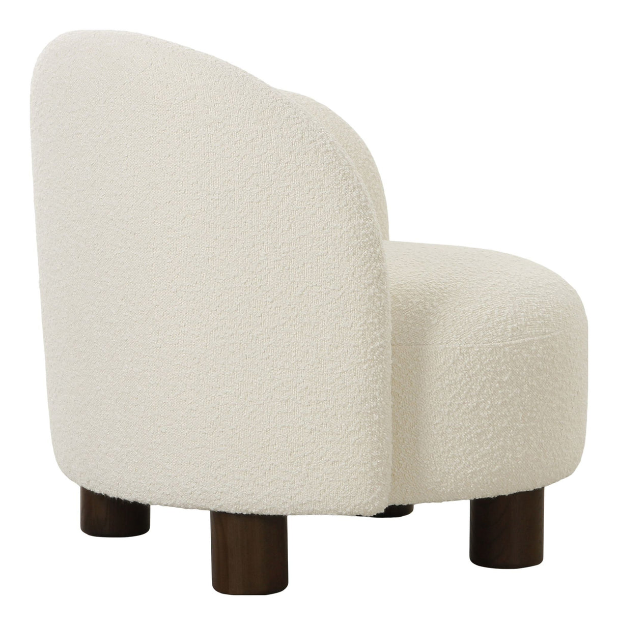 Honolulu Lounge Chair, Bouclé, Venstre-venstre, rund, hvit