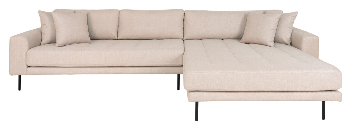 Lido Lounge sofa med 4 puter, høyre vendt, beige