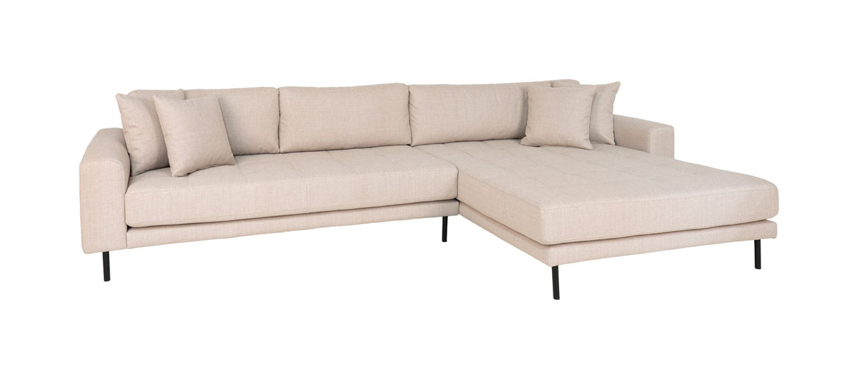 Lido Lounge sofa med 4 puter, høyre vendt, beige