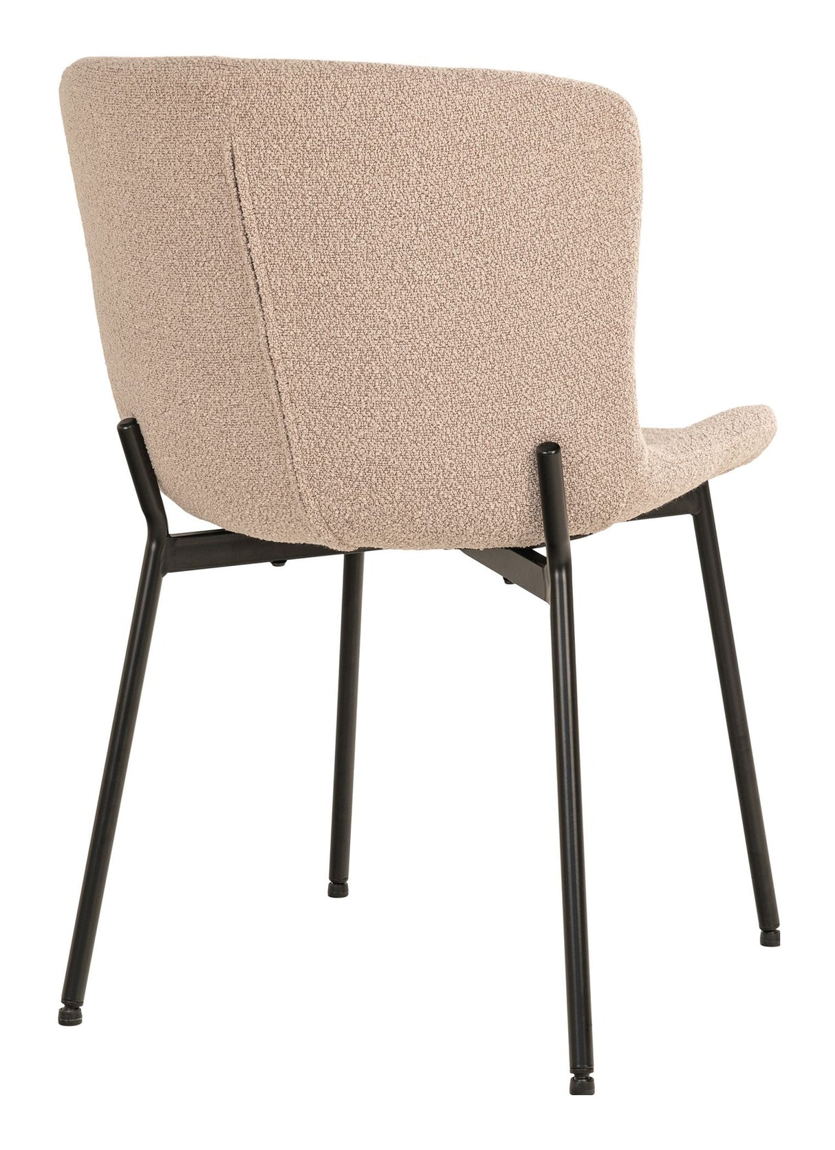 Maceda Dining Chair, Bouclé, Beige med svarte ben