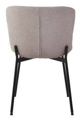 Maceda Dining Chair, Bouclé, Beige med svarte ben