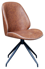 Monte Carlo Dining Chair with Swivel Foot, Brown PU