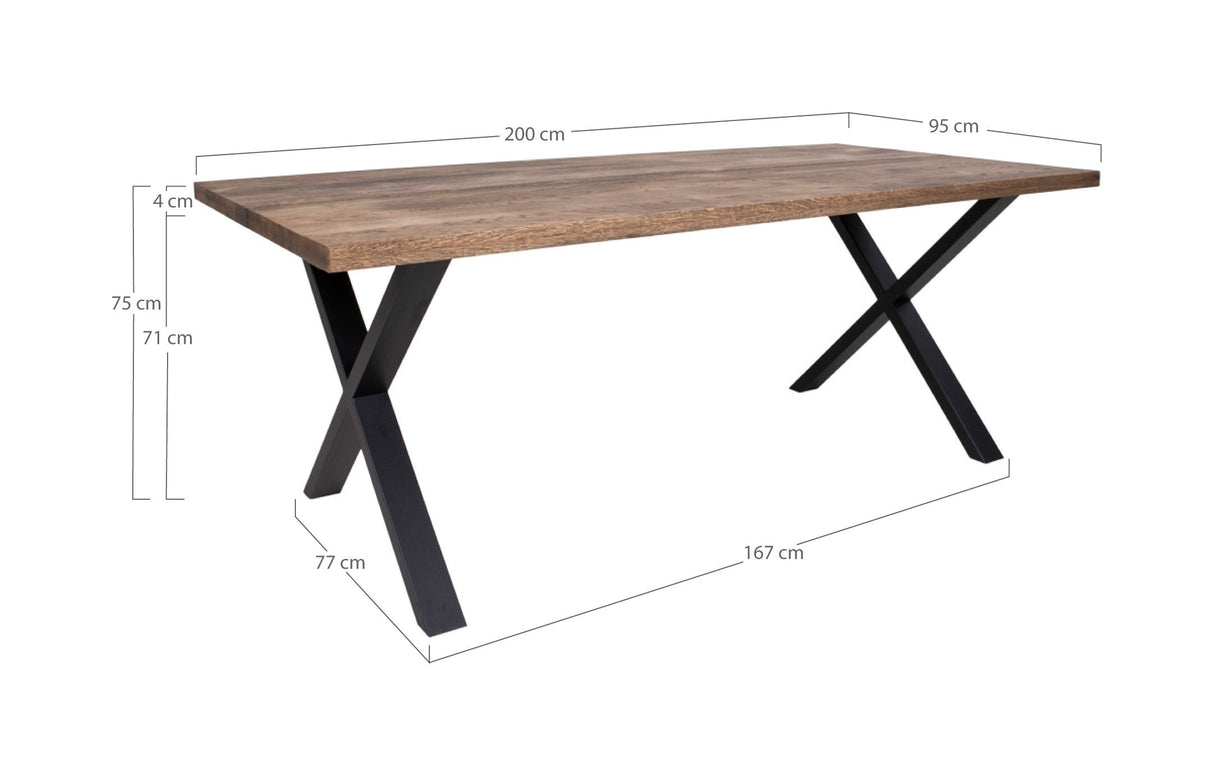 Montpellier Dining Table 200x95, røykoljert eik