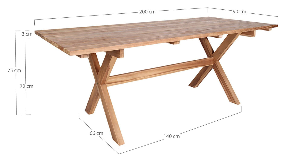 Murcia Garden Table 200x90, resirkulert biff