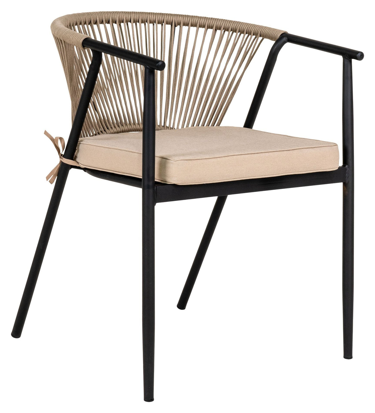 Napoli Garden Chair, Gray Rope og Black Legs