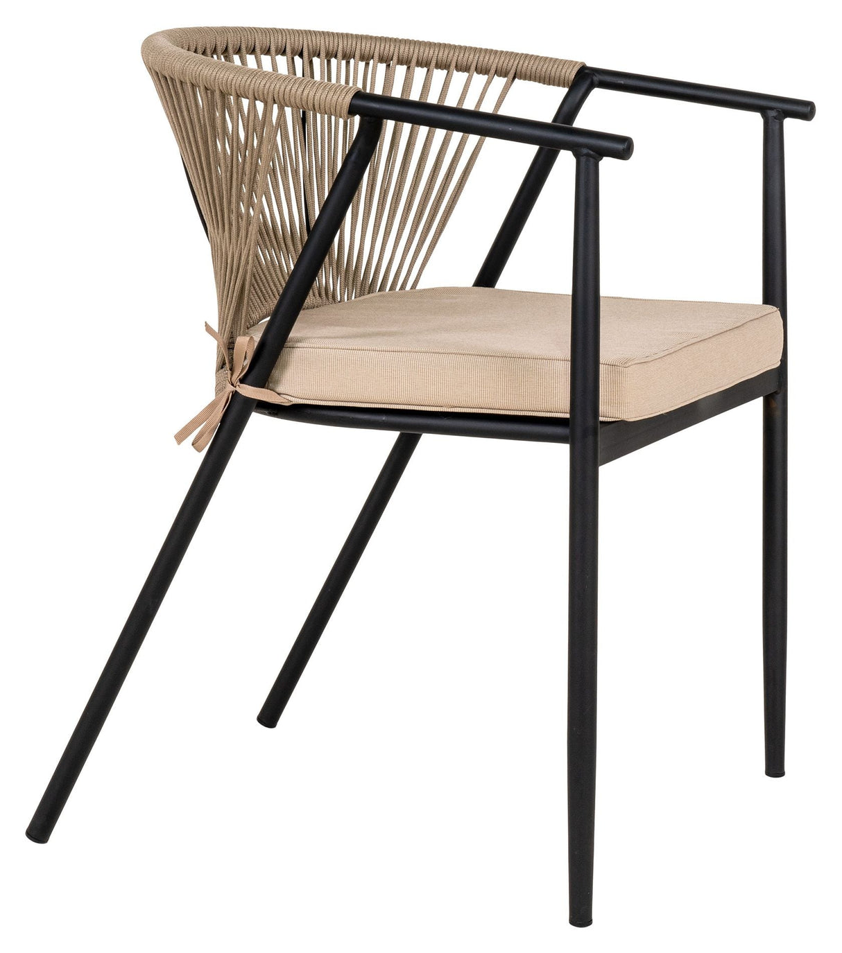 Napoli Garden Chair, Gray Rope og Black Legs