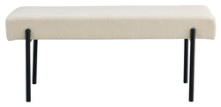 Swindon Bench 100x36x42.5, Bouclé, White W. Svarte ben