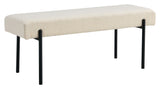 Swindon Bench 100x36x42.5, Bouclé, White W. Svarte ben