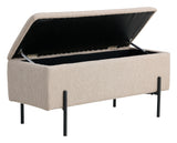 Watford Bench with Storage, Beige Bouclé, 95x36,5x46