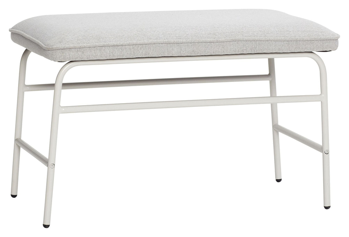 Hübsch Mist Bench, Metal/Grey Polyester, Oeko-Tex