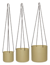 Bloom Hanging Pot Hanger, sett med 3, Beige