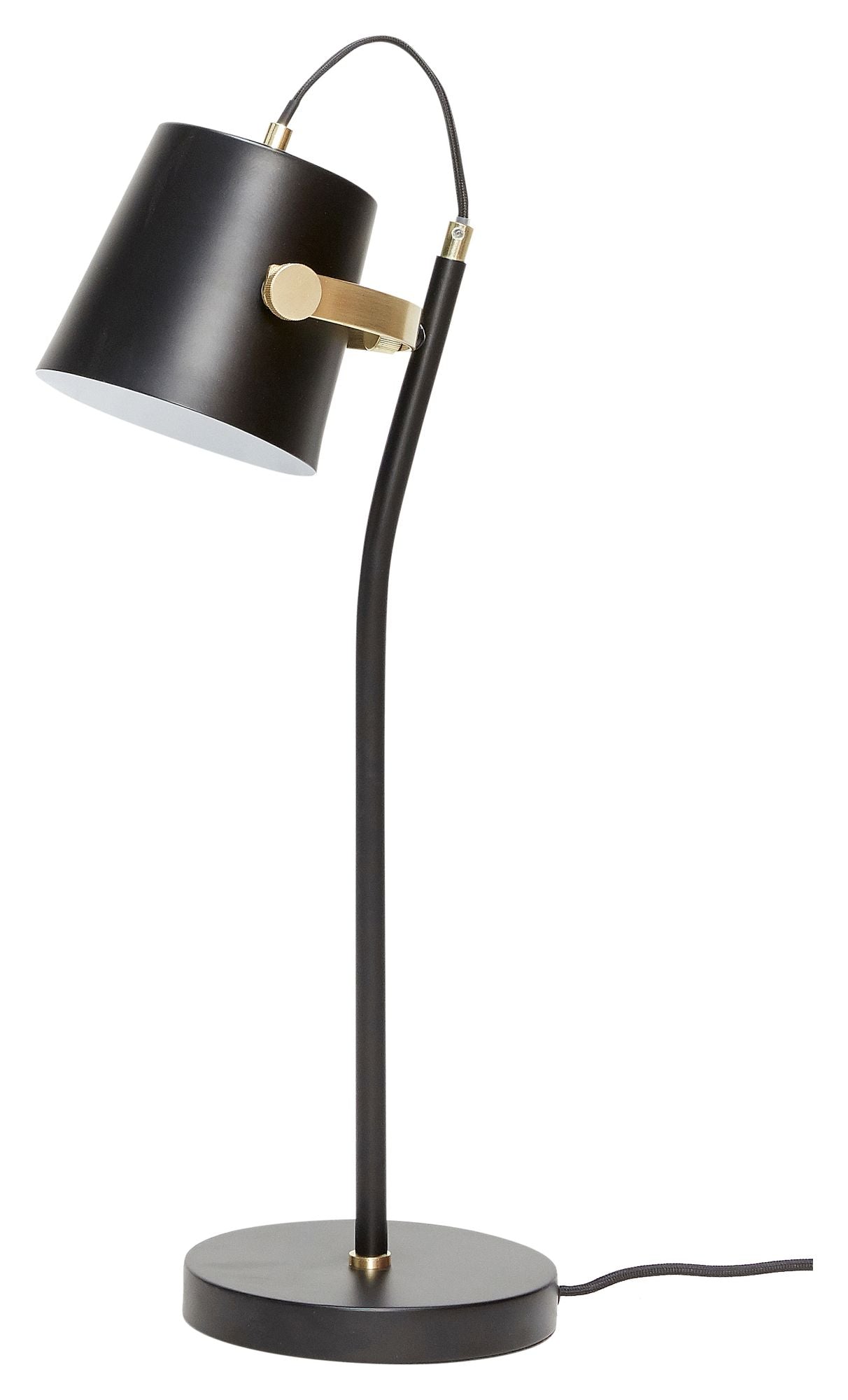 Hübsch arkitektbordlampe, metall, svart/messing