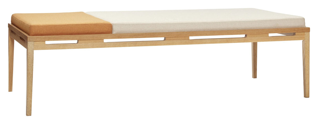 Hübsch Amber Daybed, eik, stoff, beige/oransje