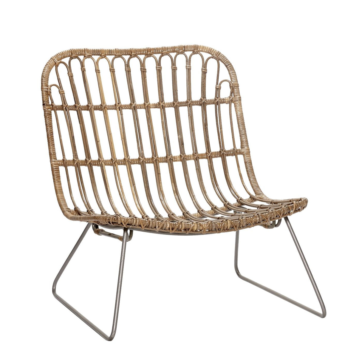 Hübsch Weave Lounge Chair w. Metallben, rotting