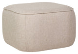 Hübsch Cube Pouf 57x57, beige stoff