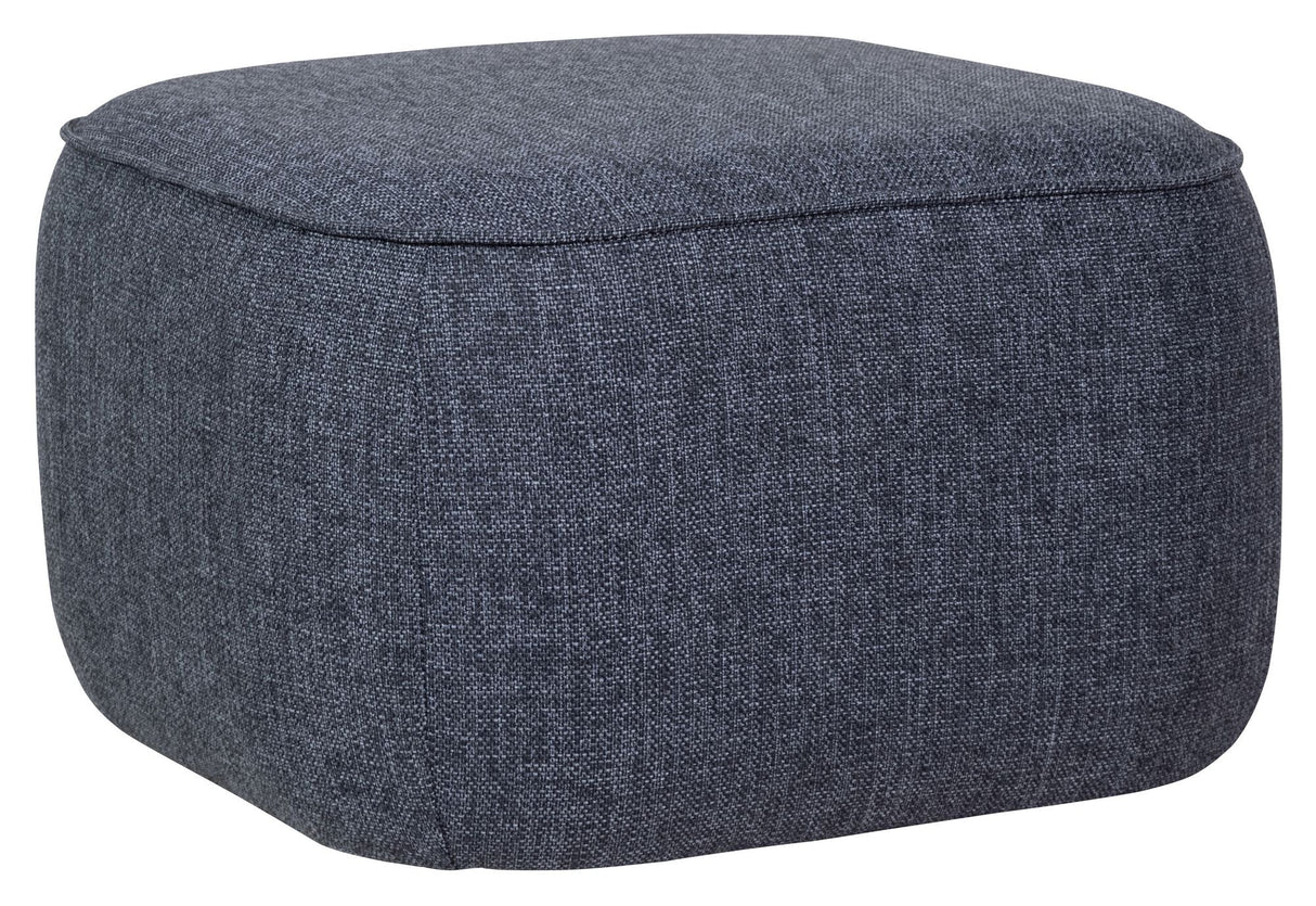 Hübsch Cube Pouf 57x57, gråblå stoff