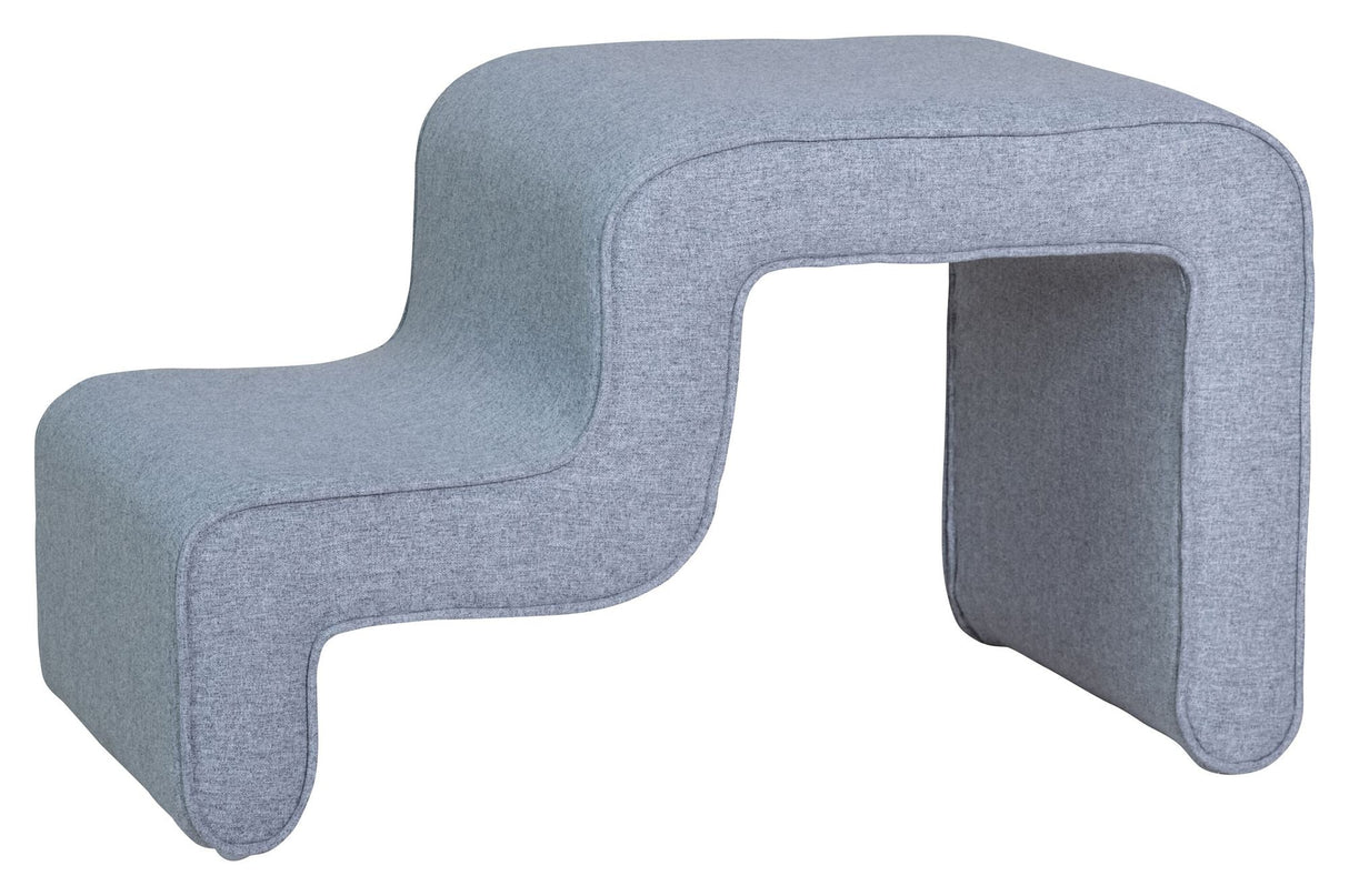 Hübsch Wave Pouf, Asymmetric, Grey Stoff