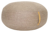 Hübsch Mochi Pouf m/skinnhåndtak, sildebein, brun ull