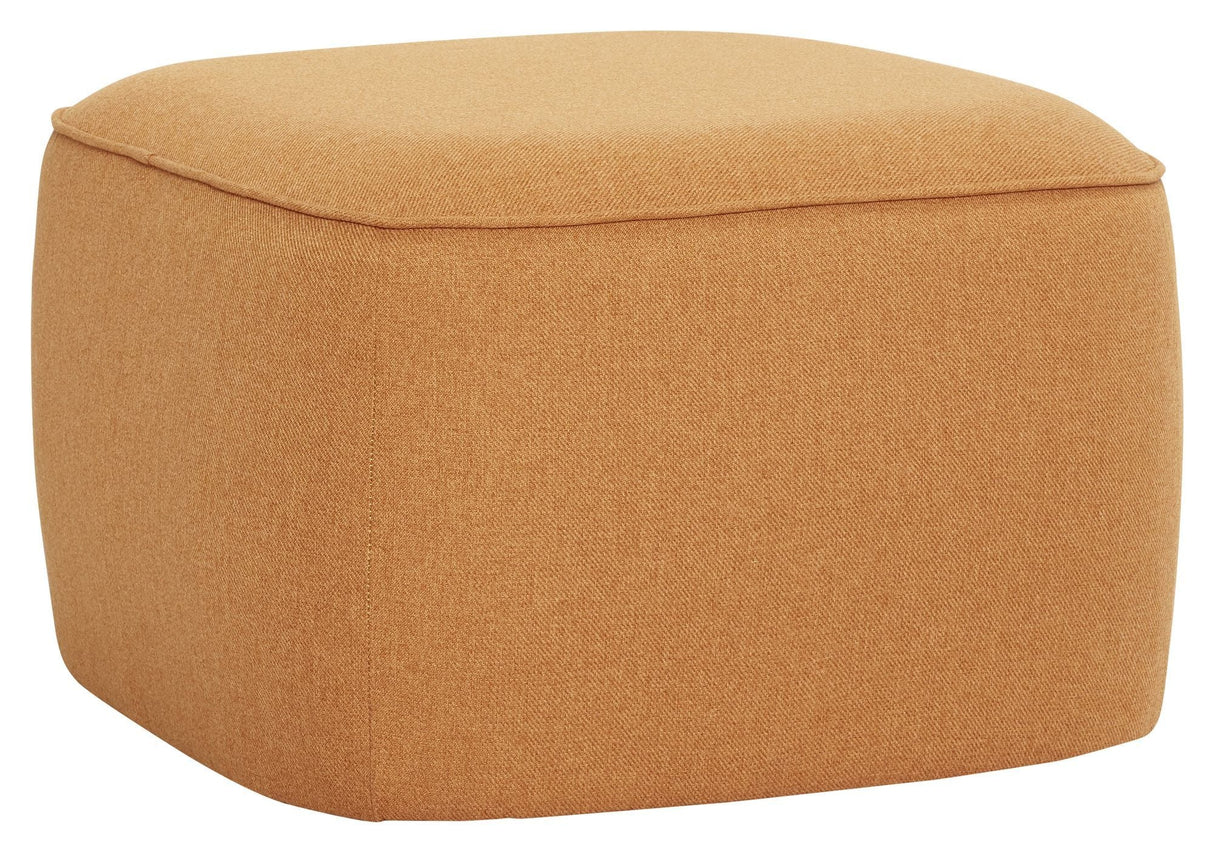 Hübsch Cube Pouf Polyester Orange