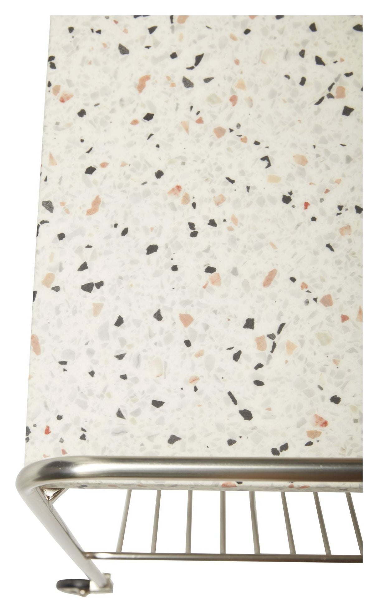 Hübsch Wave Roller Table, Nikkel/Terrazzo