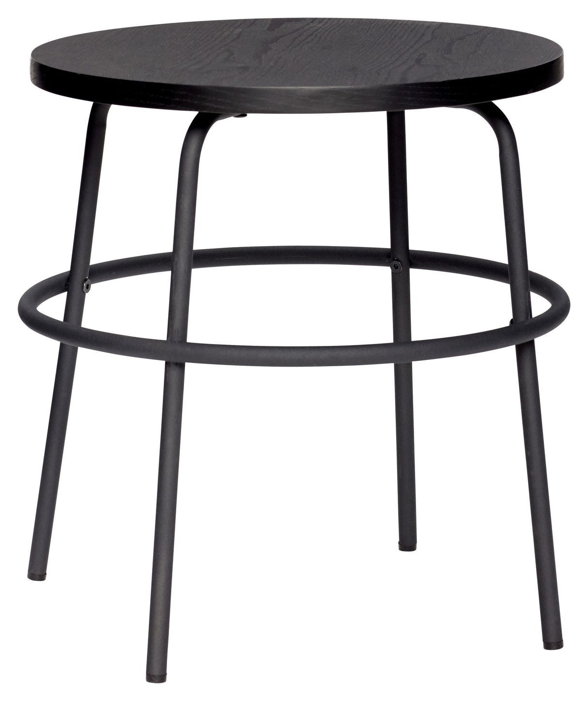 Hübsch Ash Side Table in Black Ash Veneer, Ø45