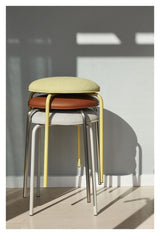 Hübsch Stack Stool, Metal/Brown Microfiber, Oeko-Tex