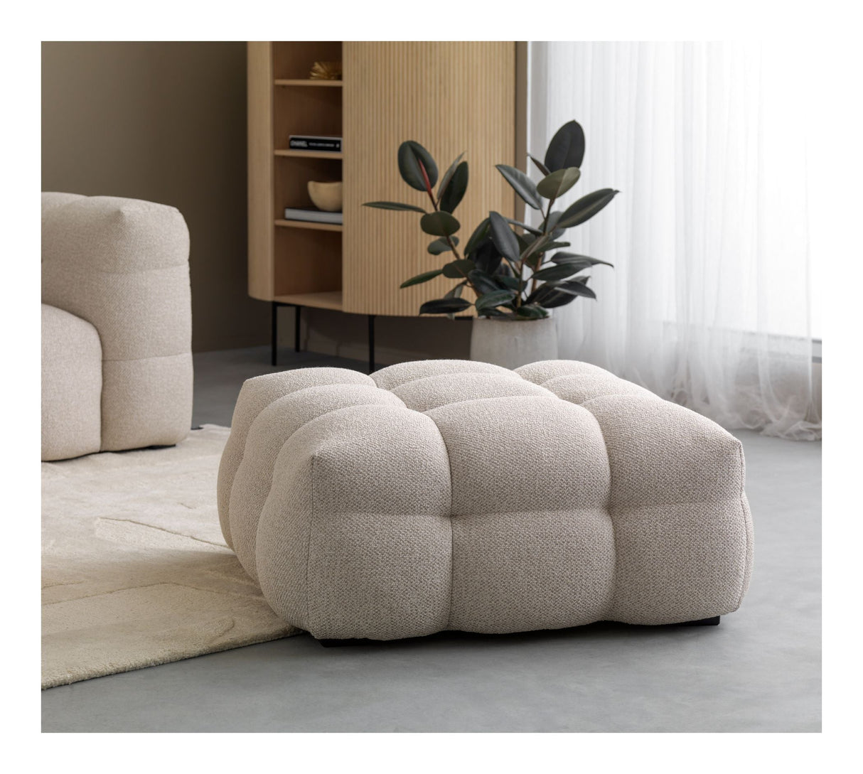 Hudson 3-seters sofa, Beige Bouclé