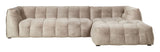 Hudson 3-per. Sofa med Chaise Longue, til høyre - Beige velour