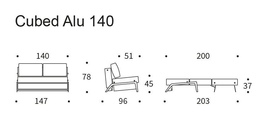 Cubed 140 sofa seng, blida/sandgrått