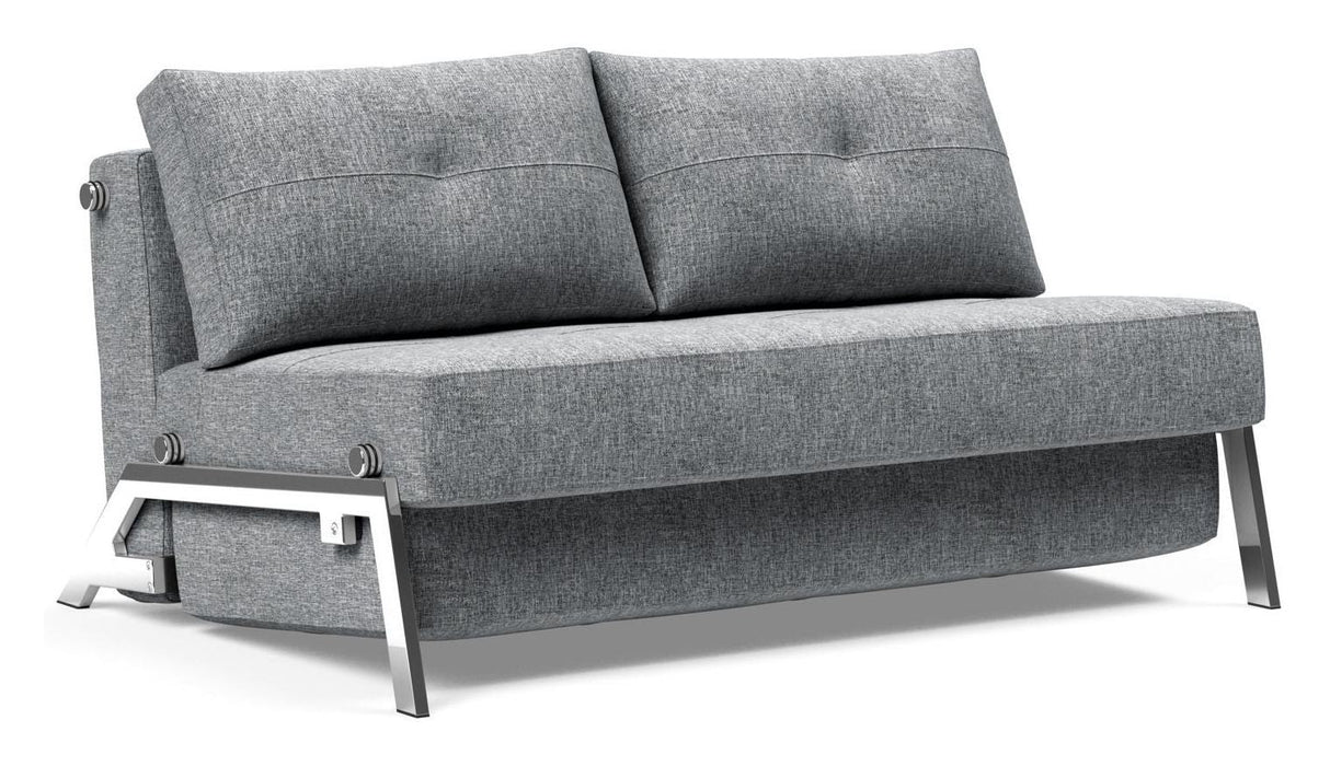 Kubert 140 sofa seng med kromben, vri/granitt