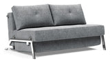 Kubert 140 sofa seng med kromben, vri/granitt