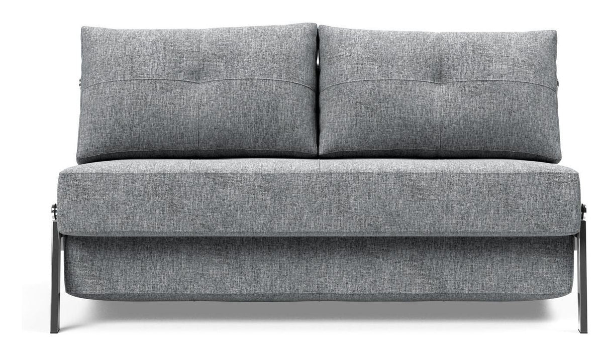 Kubert 140 sofa seng med kromben, vri/granitt