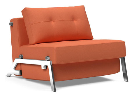 Cubed 90 Chrome Lounge Chair, Argus/Rust