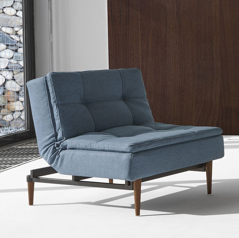 Dublexo Styletto Lounge Chair med røkt eikebeina, myke/indigo