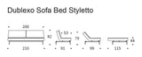 Dublexo Styletto Sofa Bed, Mixed Dance Natural