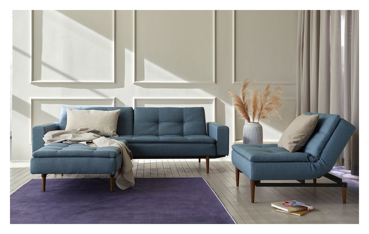 Dublexo Styletto Sofa -seng med armlener, myk/indigo