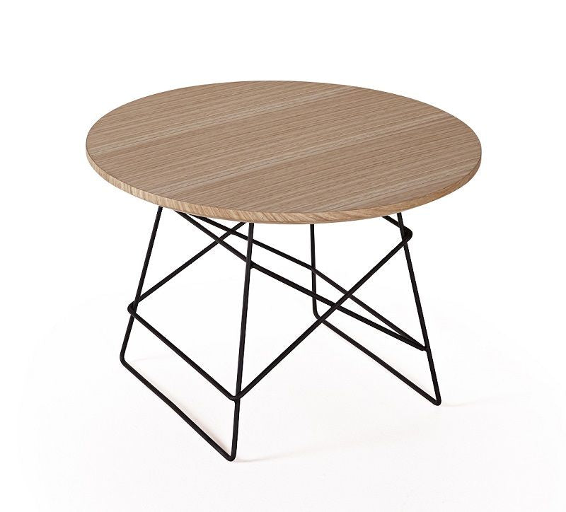 Rutenett sidebord Ø45, natur/svart