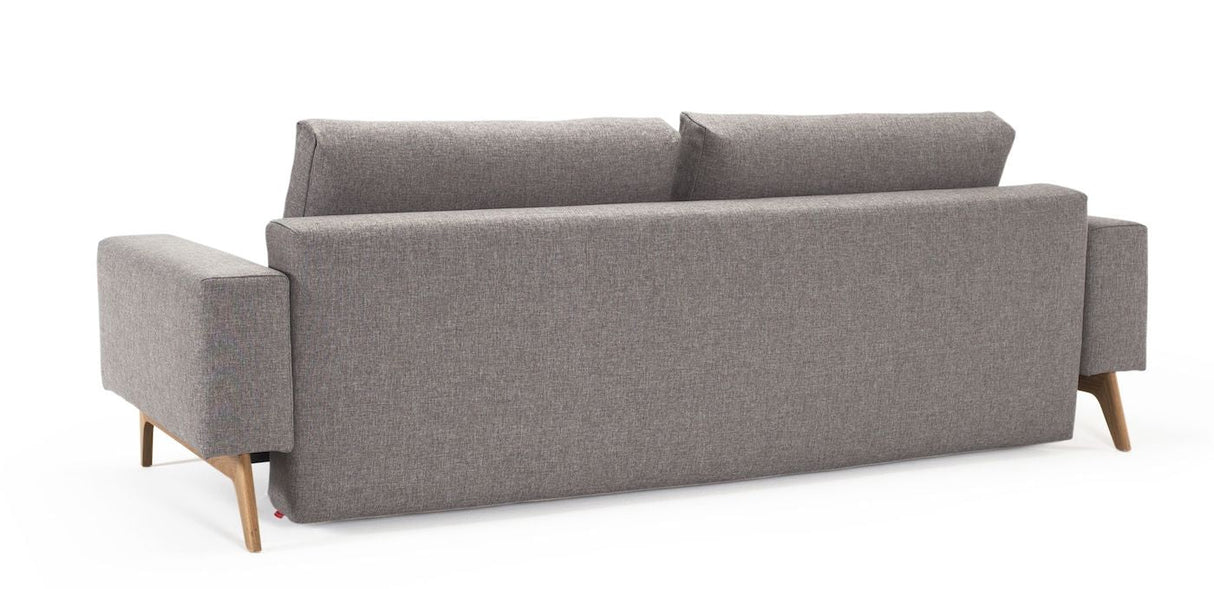 Idun sofa seng 140 moh. Eikbeina, blandet dans/grå