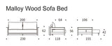 Malloy Wood Sofa Bed, Bouclé/Ash Grey