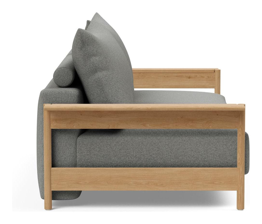 Malloy Wood Sofa Bed, Bouclé/Ash Grey